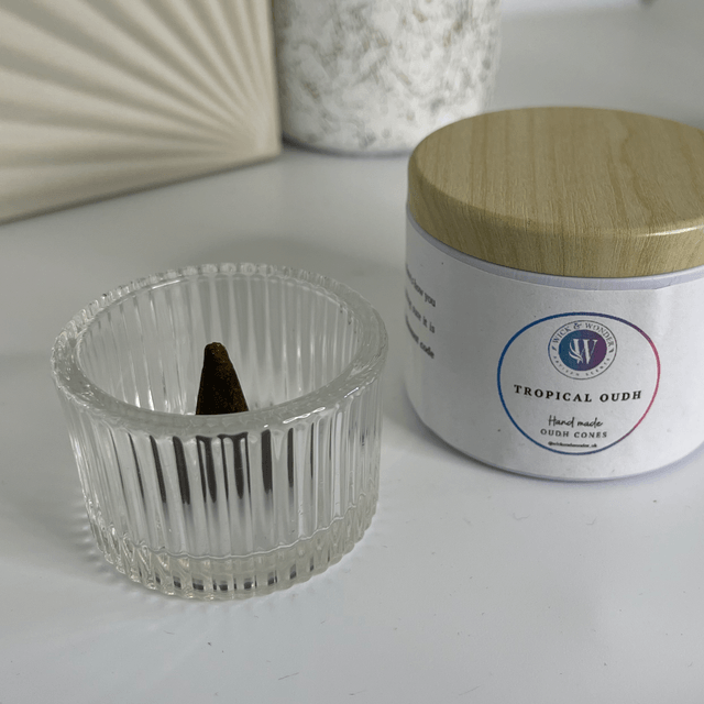 Glass incense cone holder 