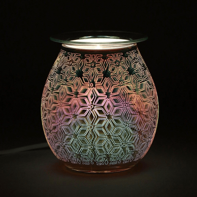 3D Geometric Flower Light Up Electric Warmer